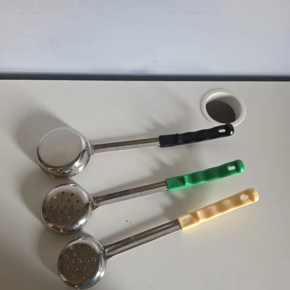 Cafeteria Style Serving Spoons. Set of 3 (6, 4, & 3 ounce)